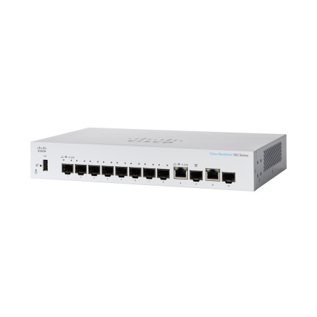 Cisco CBS350-8S-E-2G-UK switch de rede Gerido L3 Gigabit Ethernet (10 100 1000) 1U Preto, Cinzento