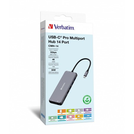Verbatim CMH-14 USB Type-C 5000 Mbit s Prateado