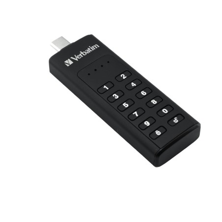 Verbatim Keypad Secure - Memoria USB-C 3.0 con tastierino d'?accesso e crittografia dei dati - 64 GB - Nero