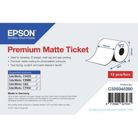 Epson Premium, 102mm x 50m, 107 g m²