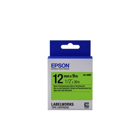 Epson Cinta fluorescente - LK-4GBF negro verde fluorescente 12 9