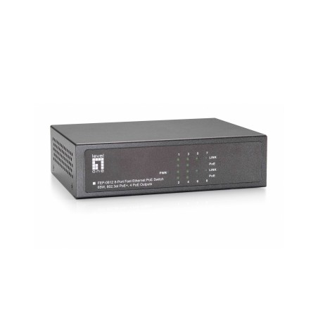 LevelOne FEP-0812 commutateur réseau Fast Ethernet (10 100) Connexion Ethernet, supportant l'alimentation via ce port (PoE) Noir