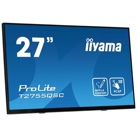 iiyama ProLite T2755QSC-B1 pantalla para PC 68,6 cm (27") 2560 x 1440 Pixeles Full HD LCD Pantalla táctil Negro
