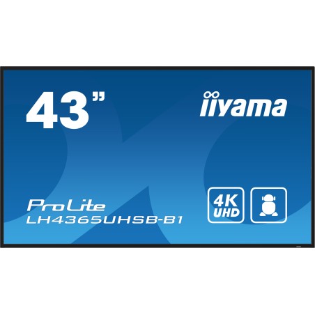 iiyama LH4365UHSB-B1 affichage de messages En forme de kiosk 108 cm (42.5") LED Wifi 800 cd m² 4K Ultra HD Noir Intégré dans le