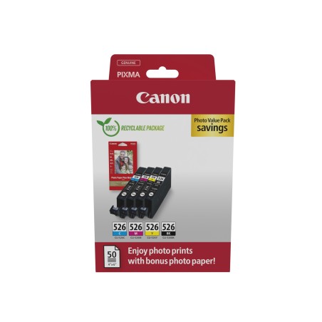 Canon CLI-526 BK C M Y Photo Value Pack