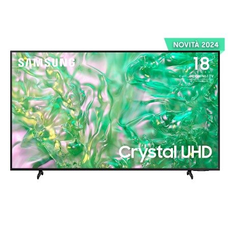 Samsung TV Crystal UHD 4K 75” UE75DU8070UXZT Smart TV Wi-Fi Black 2024, Processore Crystal 4K, 4K Upscaling, AirSlim Design,