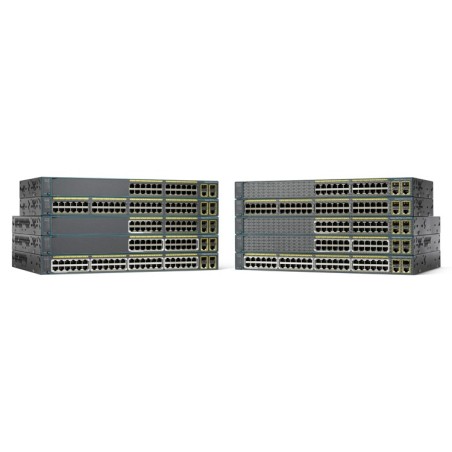 Cisco Catalyst C2960+48PSTS, Refurbished Gerido L2 Fast Ethernet (10 100) Power over Ethernet (PoE) 1U Preto