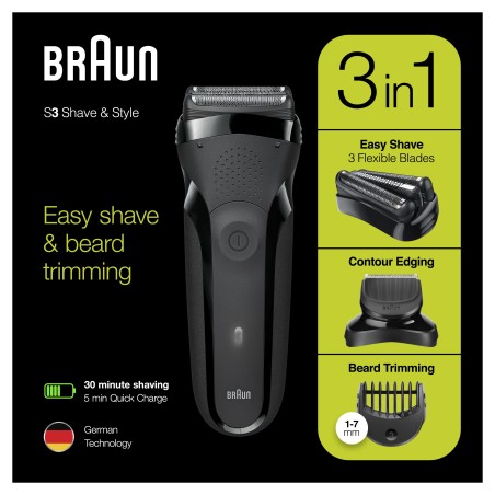Braun Series 3 81702941 rasoir pour homme Rasoir à grille Tondeuse Noir