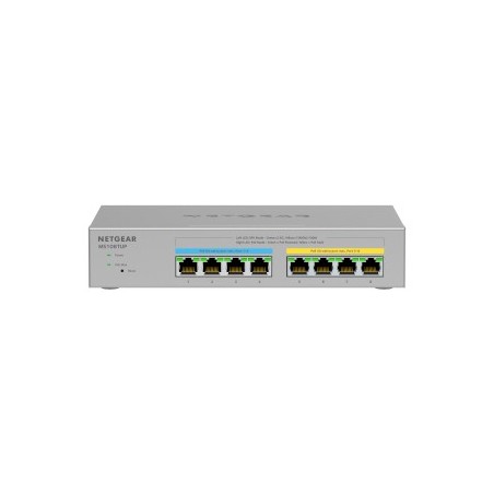 NETGEAR MS108TUP Não-gerido L2 2.5G Ethernet (100 1000 2500) Power over Ethernet (PoE) Cinzento