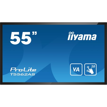 iiyama T5562AS-B1 Signage-Display Interaktiver Flachbildschirm 138,7 cm (54.6") VA 500 cd m² 4K Ultra HD Schwarz Touchscreen