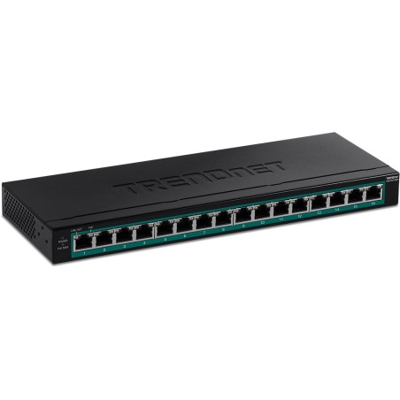 Trendnet TPE-TG160H switch di rete Non gestito Gigabit Ethernet (10 100 1000) Supporto Power over Ethernet (PoE) 1U Nero