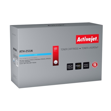 Activejet tonercartridge ATH-251N (vervanging HP 504A CE251A, Canon CRG-723C Supreme 7000 pagina's blauw)