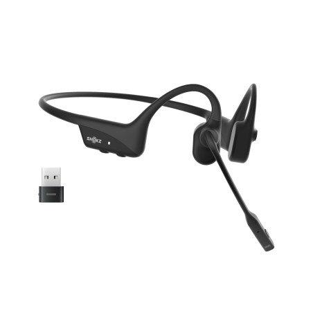 SHOKZ C110-AC-BK auscultador Auscultadores Sem fios Gancho de orelha Escritório Call center USB Type-C Bluetooth Preto