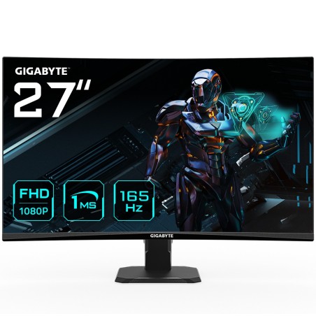 GIGABYTE GS27F 27" FHD Gaming Monitor - 1920 x 1080 (FHD), 165Hz, 1ms, 300 cd m², FreeSync Premium, HDR Ready, HDMI 2.0,