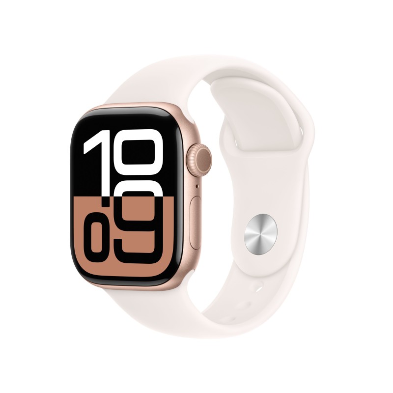 Image of Apple Watch Series 10 Serie 10 GPS 42mm Cassa in Alluminio color Oro Rosa con Light Blush Sport Band - M/L057