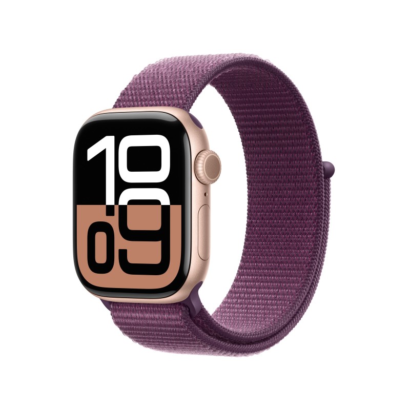 Image of Apple Watch Series 10 Serie 10 GPS 42mm Cassa in Alluminio color Oro Rosa con Oro rosa Sport Loop