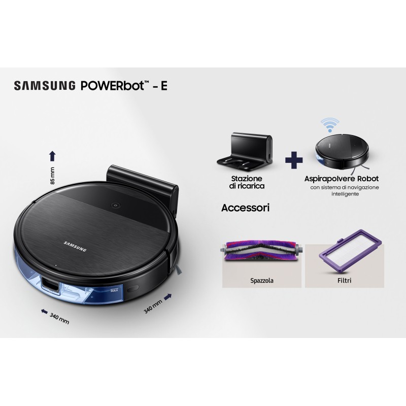 PSK MEGA STORE - Samsung Robot Aspirapolvere POWERbot™ 2 IN 1 Aspira e Lava  VR05R5050WK - 8806090031052 - SAMSUNG - 167,92 €