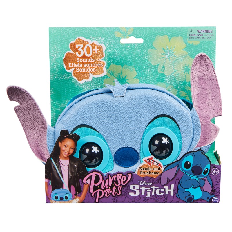 Spin Master Purse Pets Purse Pets, Disney Stitch, jouet interactif et sac à  main avec plus de 30 sons et réactions, sac à main d